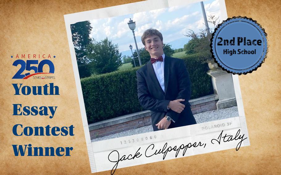 Second place in the high school category for the Stars and Stripes essay contest is Jack Culpepper
